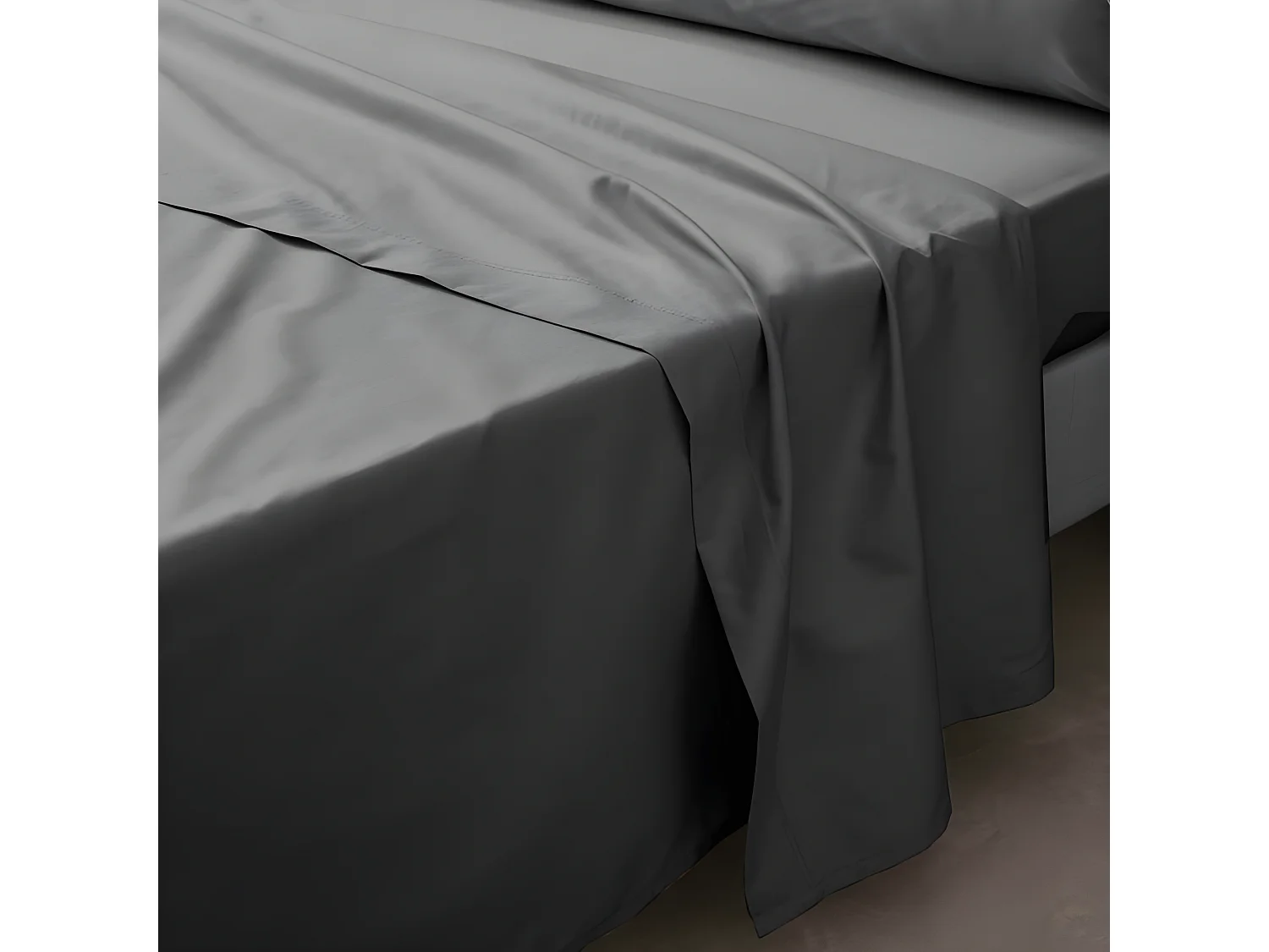 Drap Plat "Percaline" 240x300cm Gris Acier