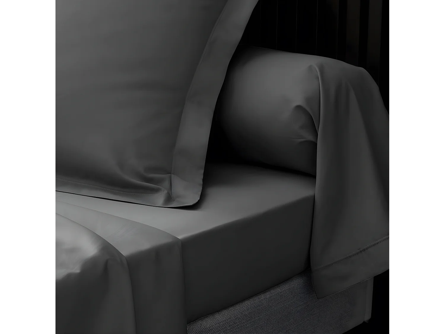 Drap Plat "Percaline" 240x300cm Gris Acier