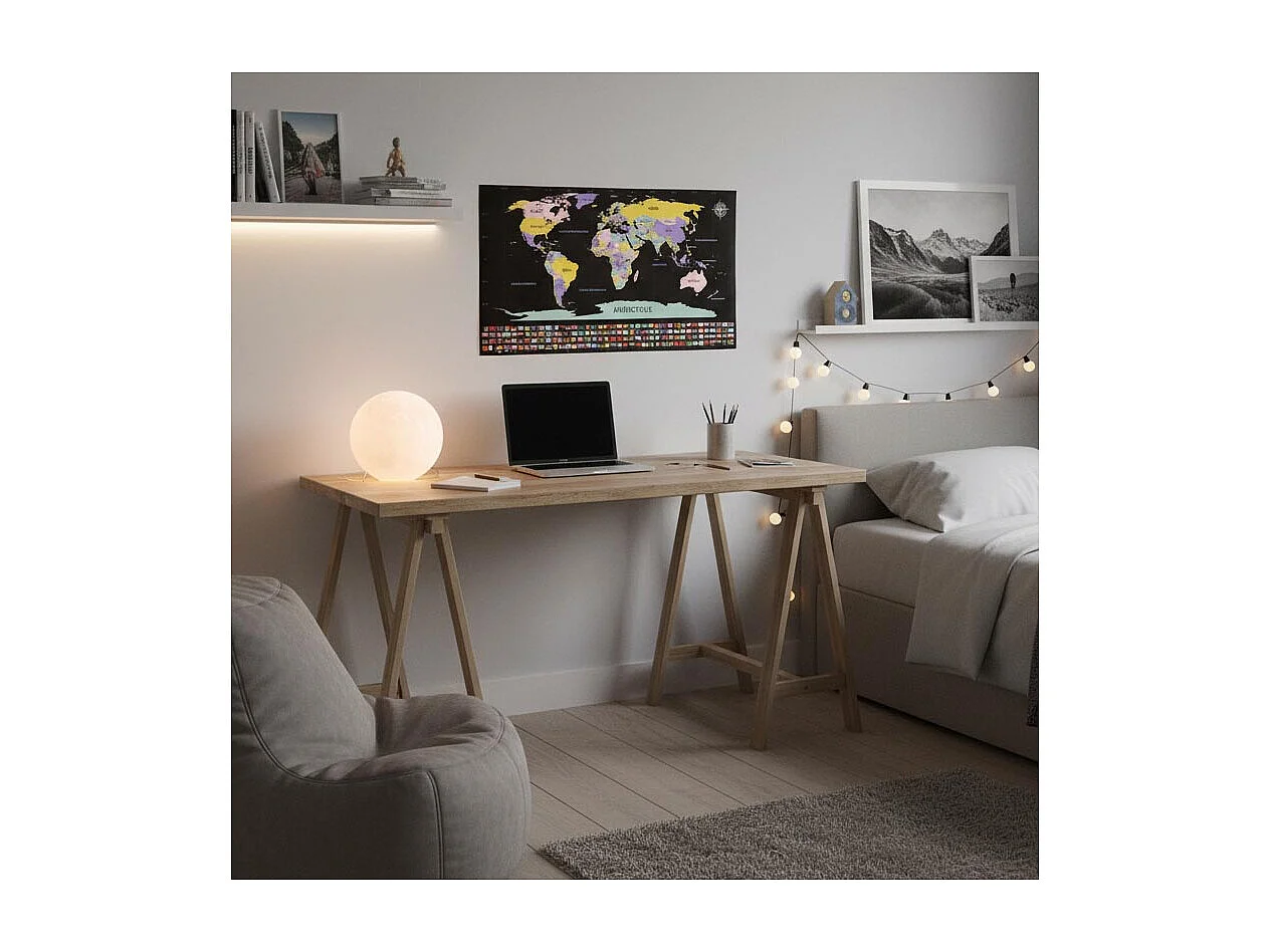 Poster da grattare Mappa del mondo - Bandiere