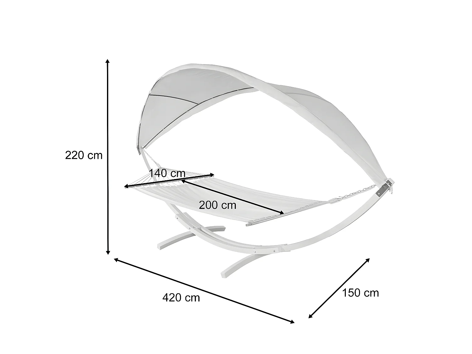 Hamac MCW-J47,  blanc, crème-blanc