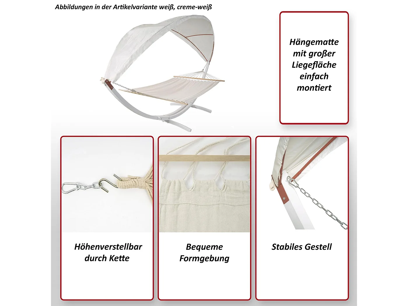 Hamac MCW-J47,  blanc, crème-blanc