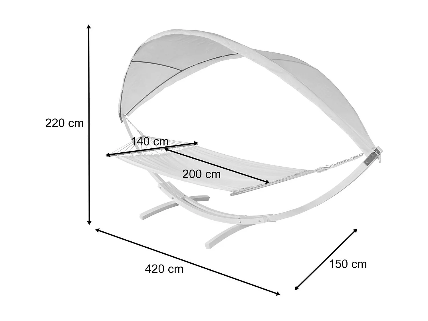 Hamac MCW-J47,  blanc, crème-blanc