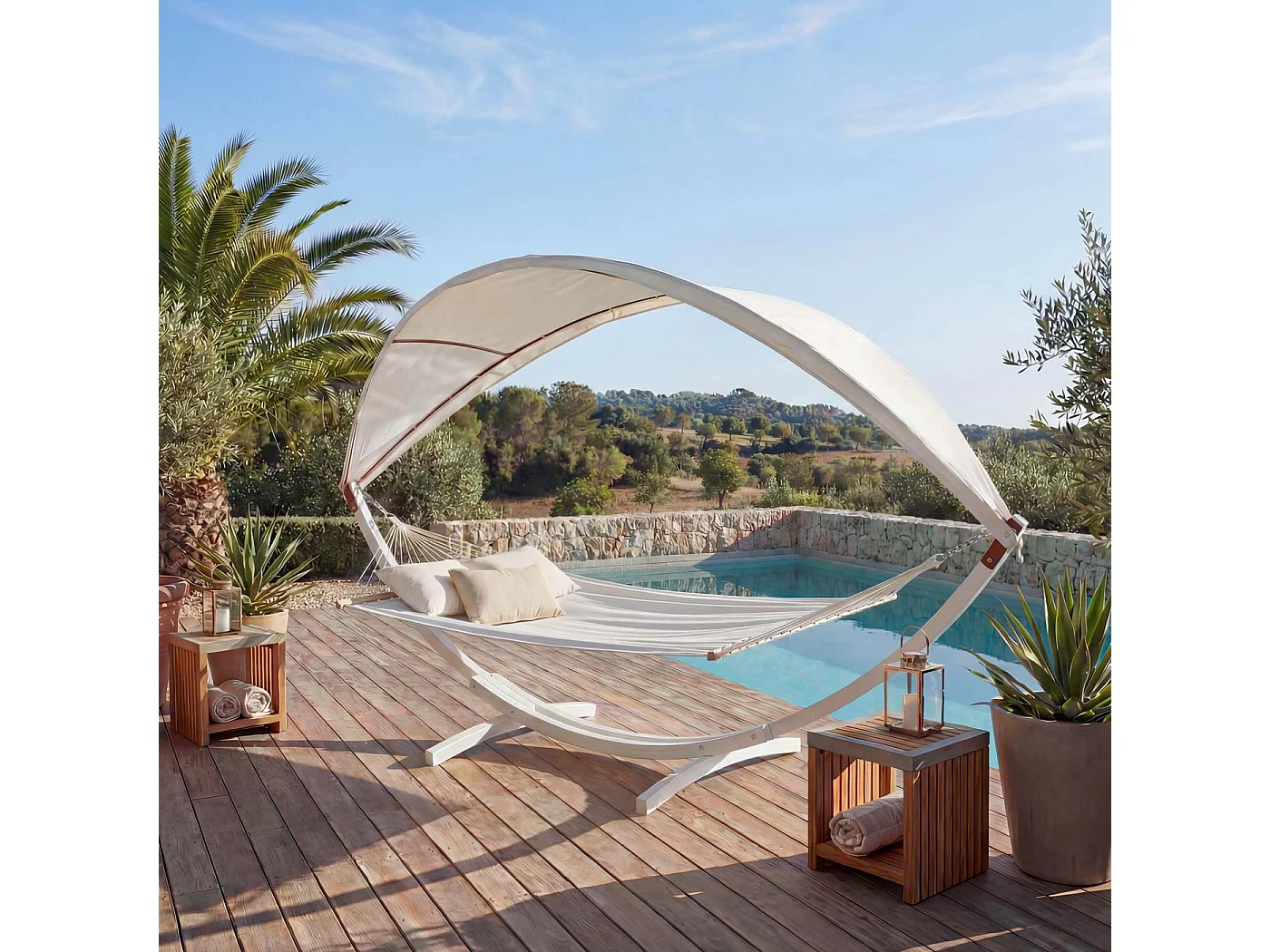 Hamac MCW-J47,  blanc, crème-blanc