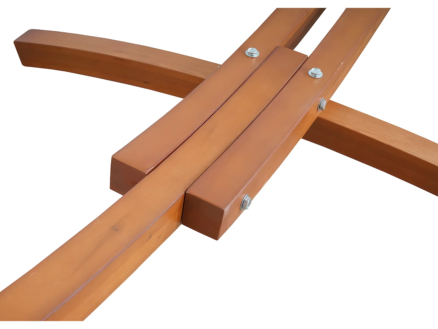 Amaca 2 posti con struttura in legno e parasole MCW-J47 regolabile 420cm marrone telo avorio