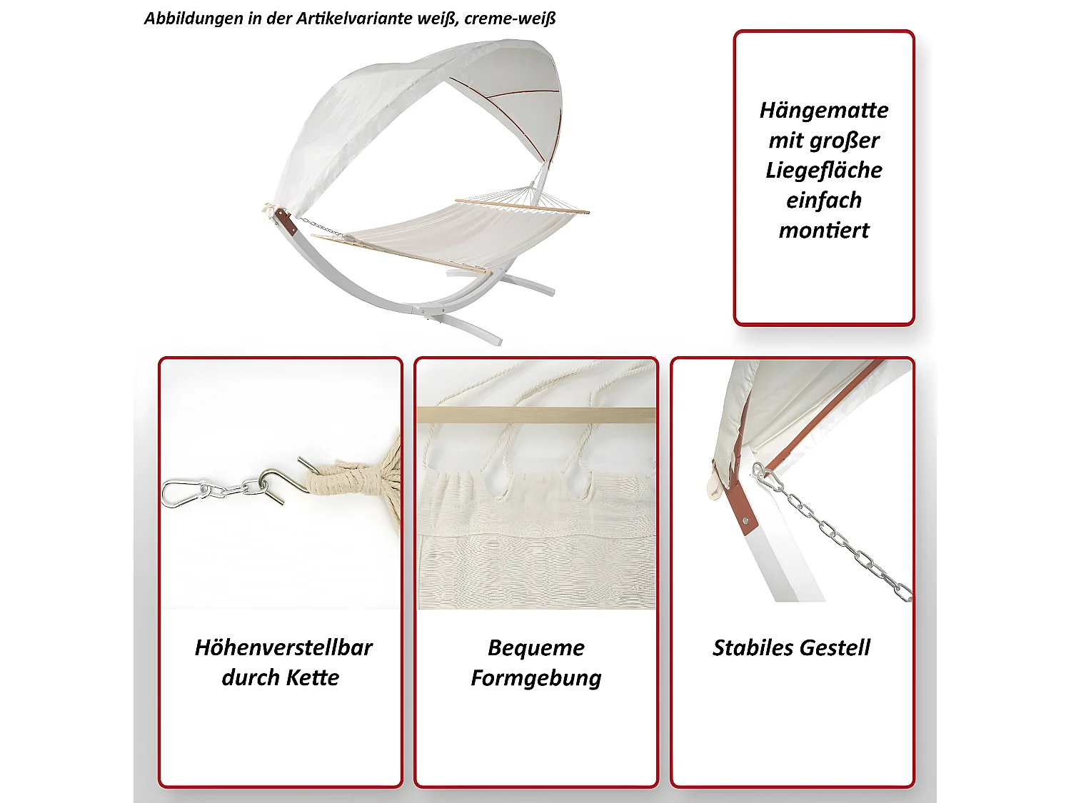 Hamac MCW-J47,  blanc, gris