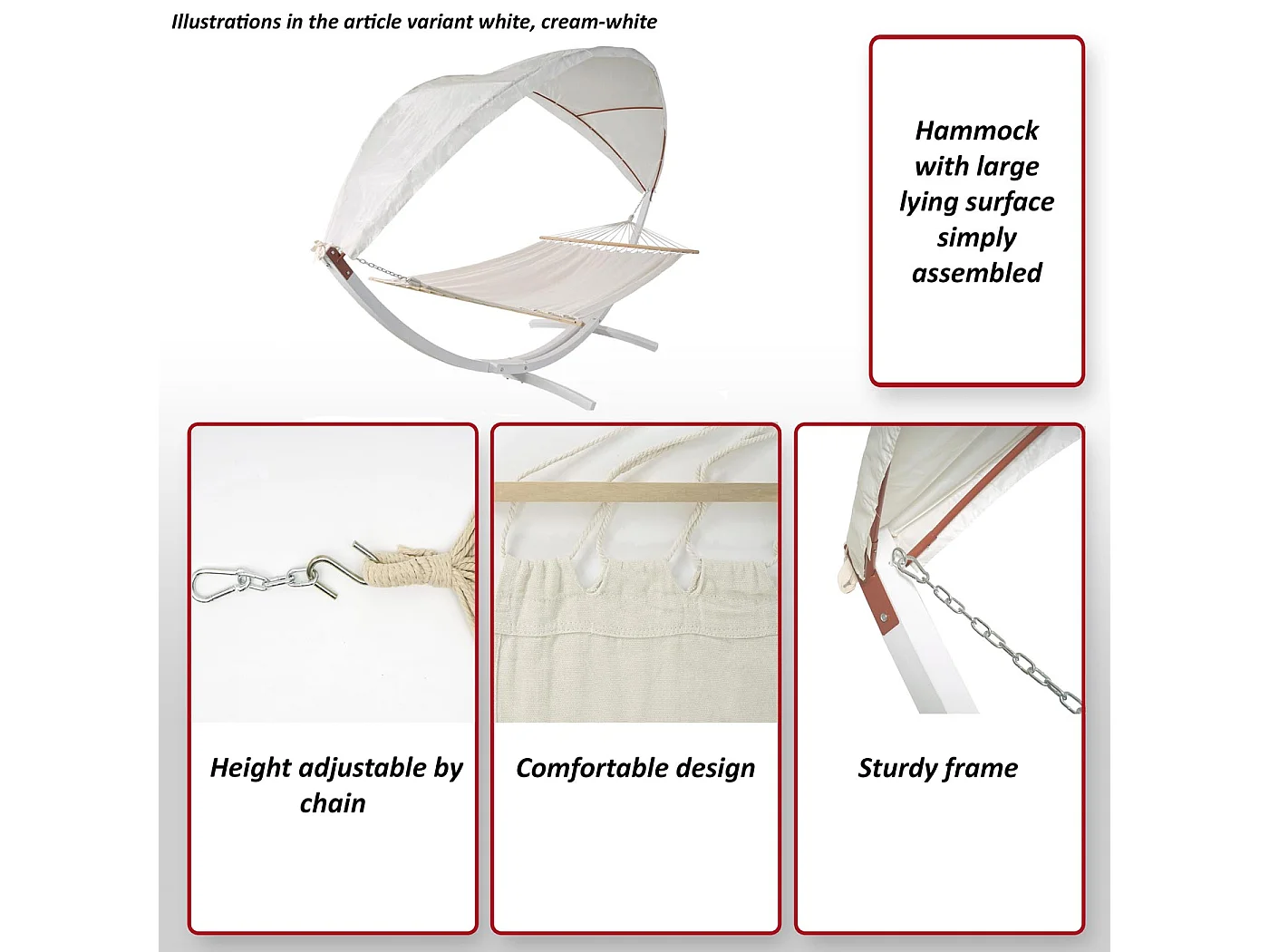 Hamac MCW-J47,  blanc, gris