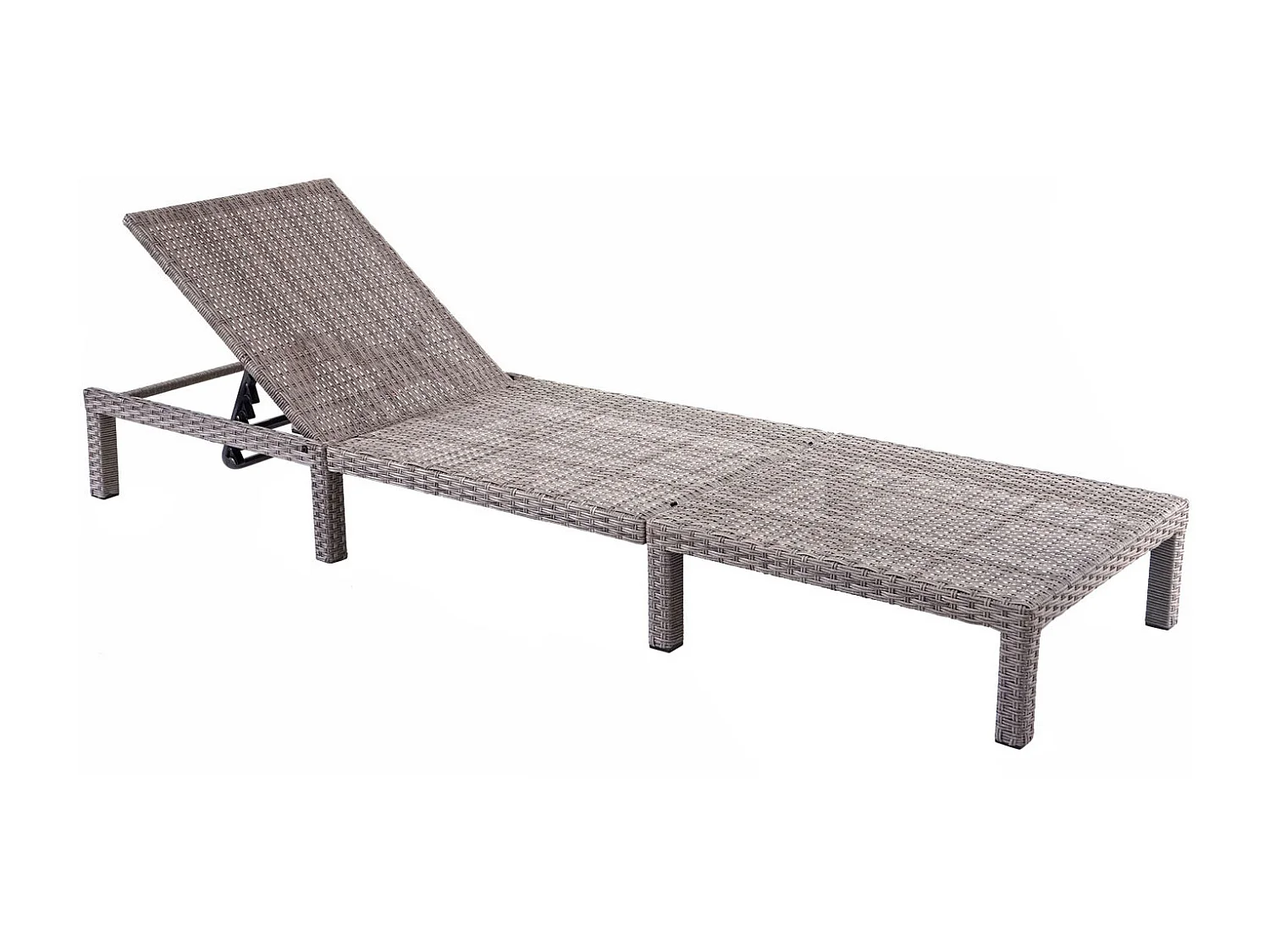 Leżak z polirattanowym siedziskiem MCW-A51 Basic,  Basic szary, poduszka ciemnoszara