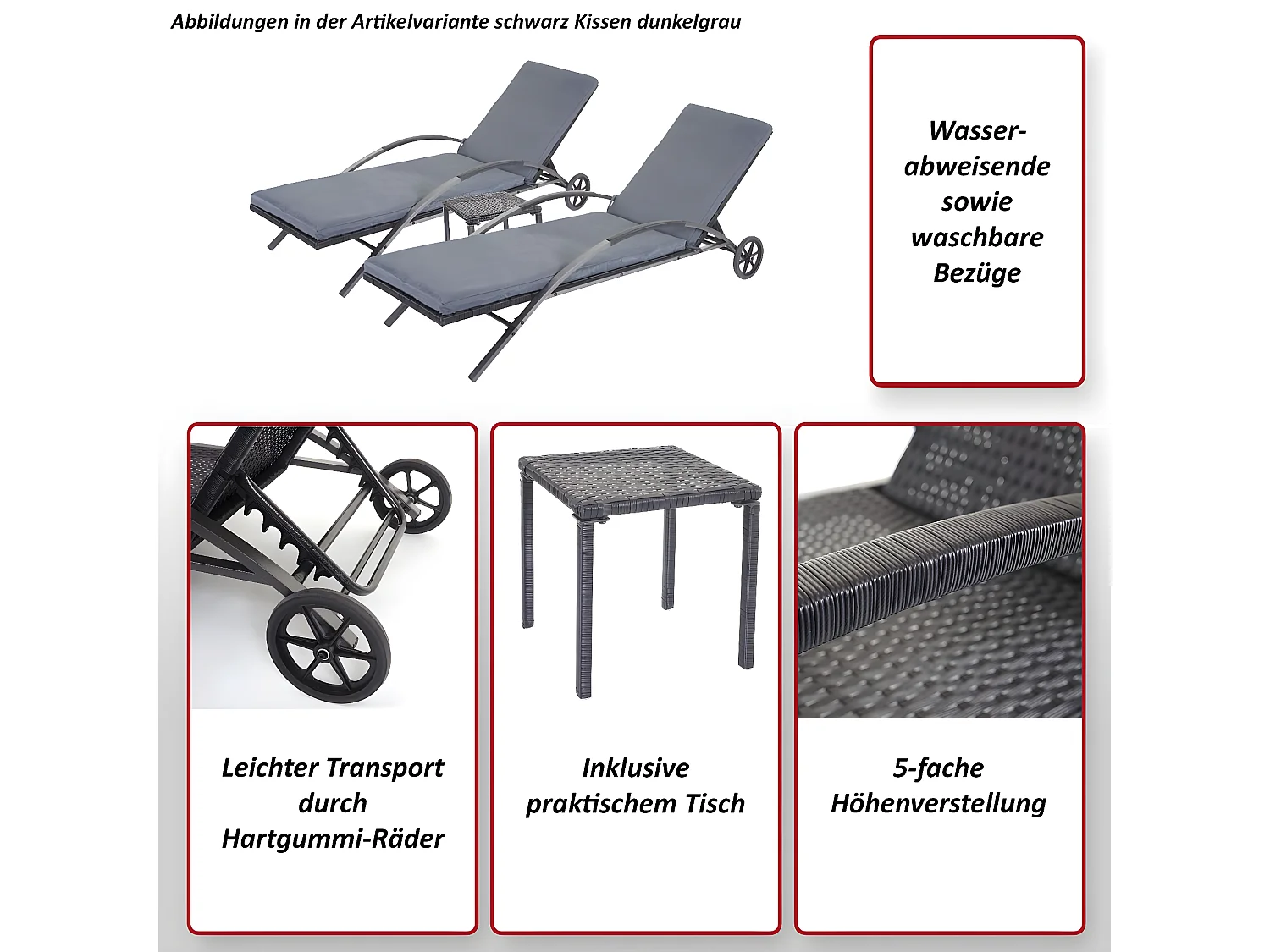 Leżak MCW-E27 (zestaw 2 sztuk),  brązowy, poduszki kremowo-beżowe