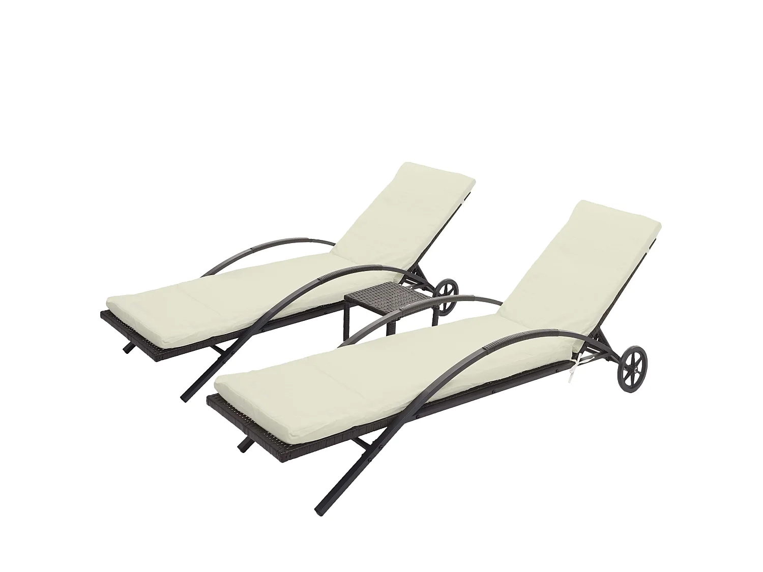 Bain de soleil MCW-E27 (lot de 2),  brun, coussins crème-beige