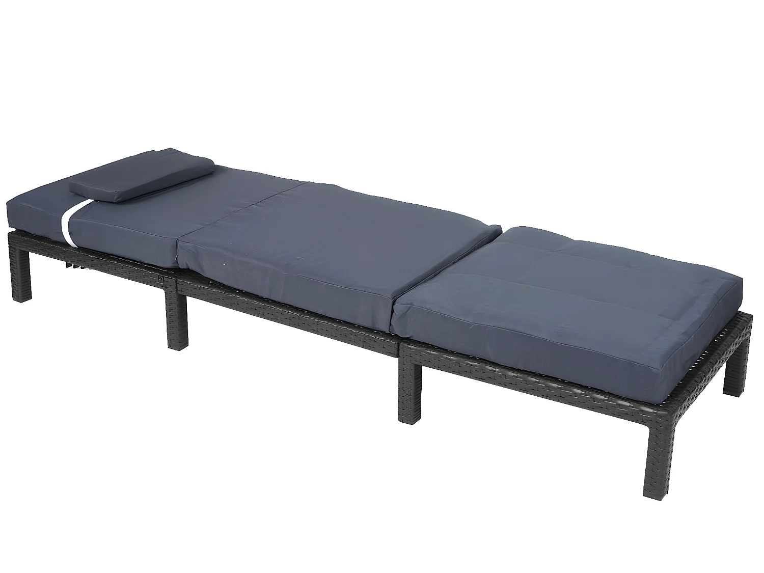 Polyrotan ligstoel MCW-A51 Premium,  Premium antraciet, kussen grijs