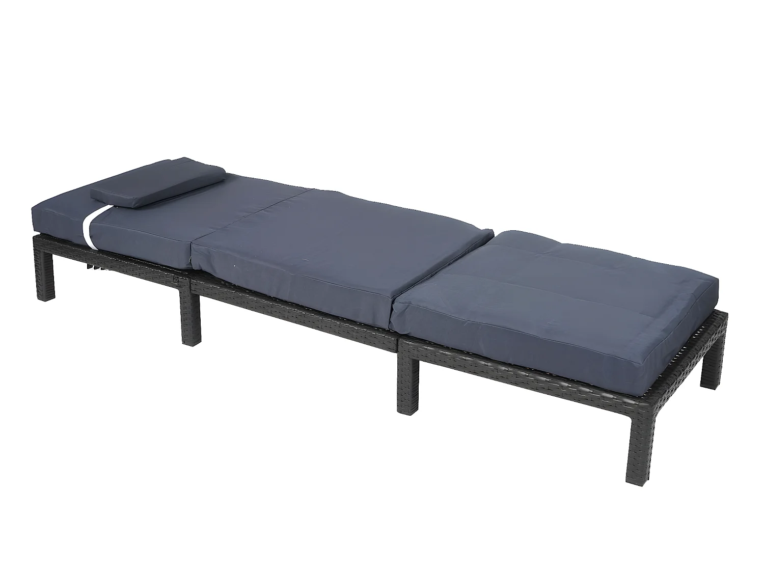 Polyrotan ligstoel MCW-A51 Premium,  Premium antraciet, kussen grijs