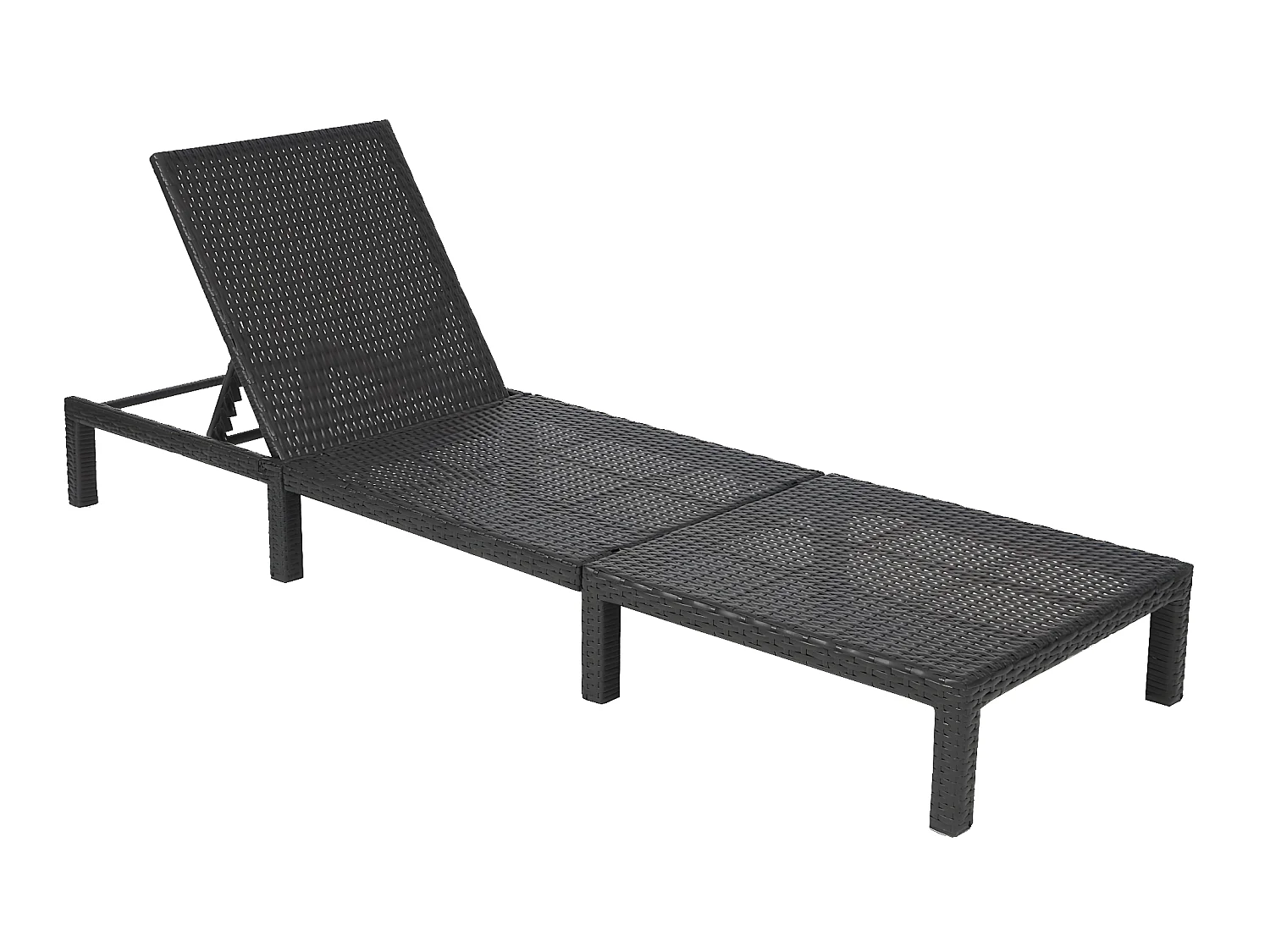 Polyrotan ligstoel MCW-A51 Premium,  Premium antraciet, kussen grijs