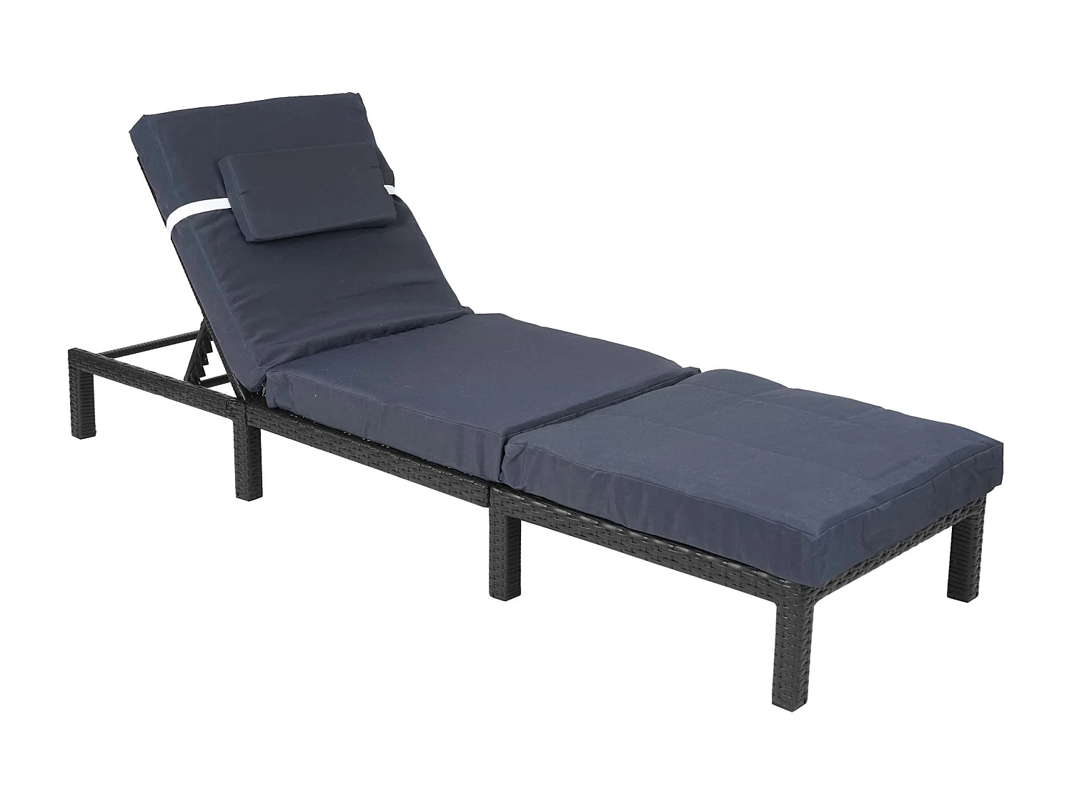 Poly-Rattan Bain de soleil MCW-A51 Premium,  Premium anthracite, coussin gris