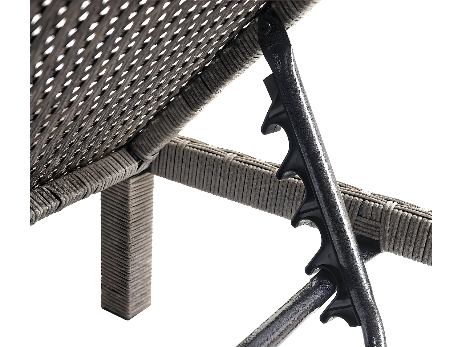 Polyrotan ligstoel MCW-A51 Premium,  Premium grijs, kussen donkergrijs