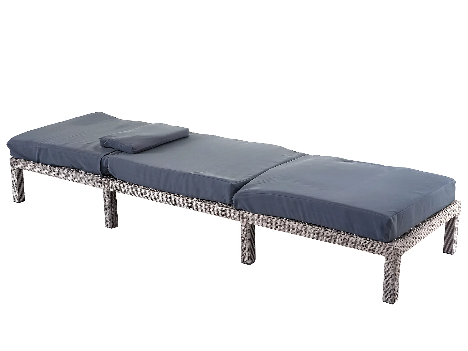 Poly-Rattan Bain de soleil MCW-A51 Premium,  Premium gris, coussin gris foncé