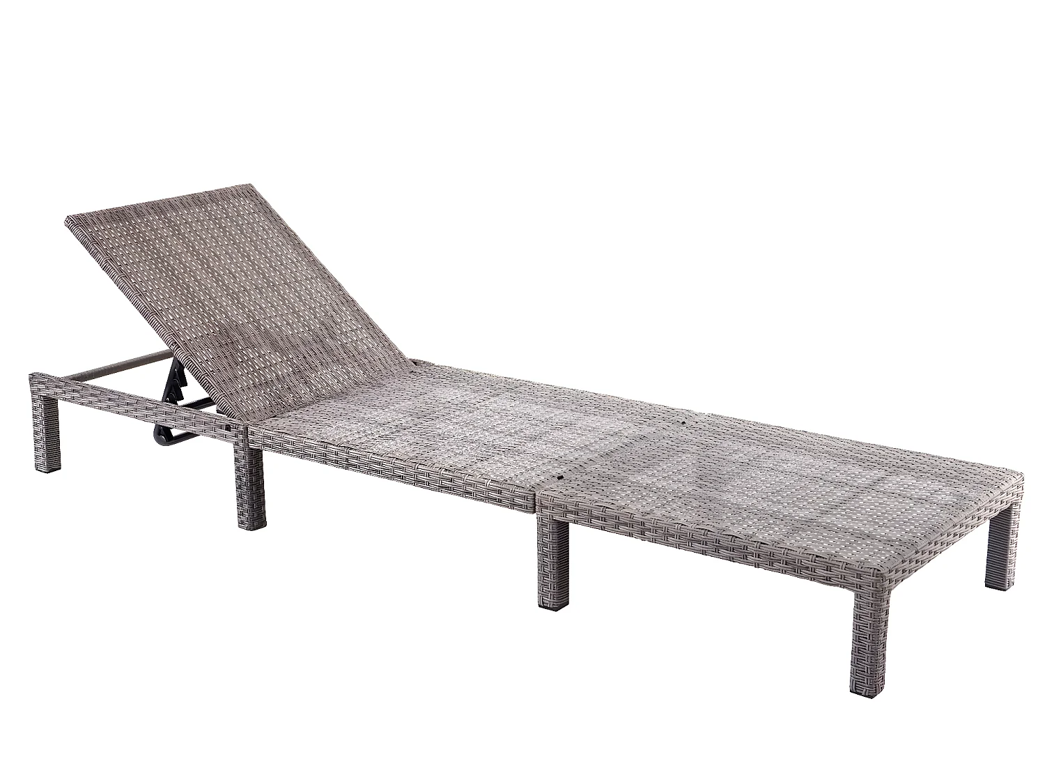 Poly-Rattan Bain de soleil MCW-A51 Premium,  Premium gris, coussin gris foncé