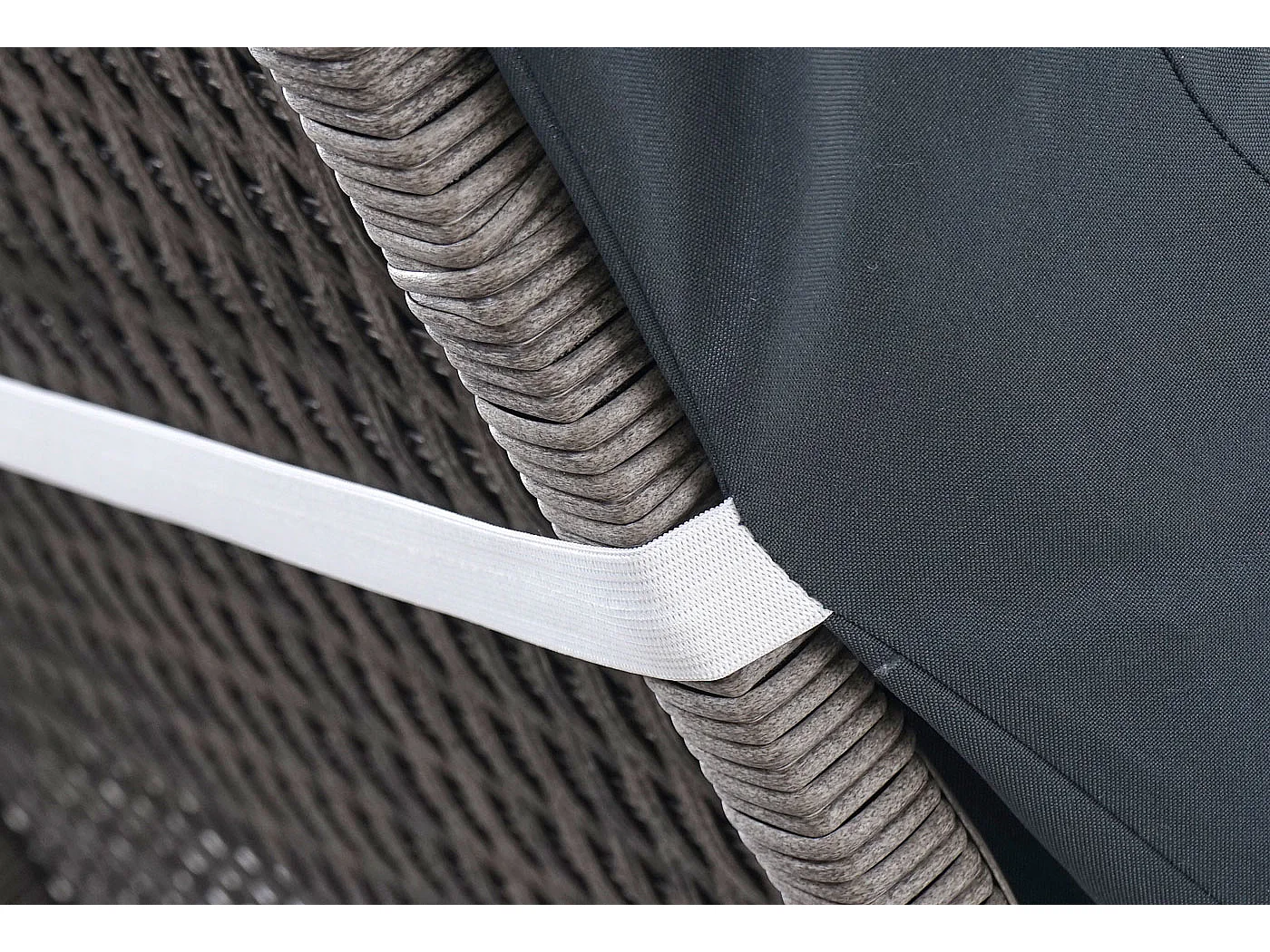 Leżak MCW-A51,  Premium szary, poduszka ciemnoszara