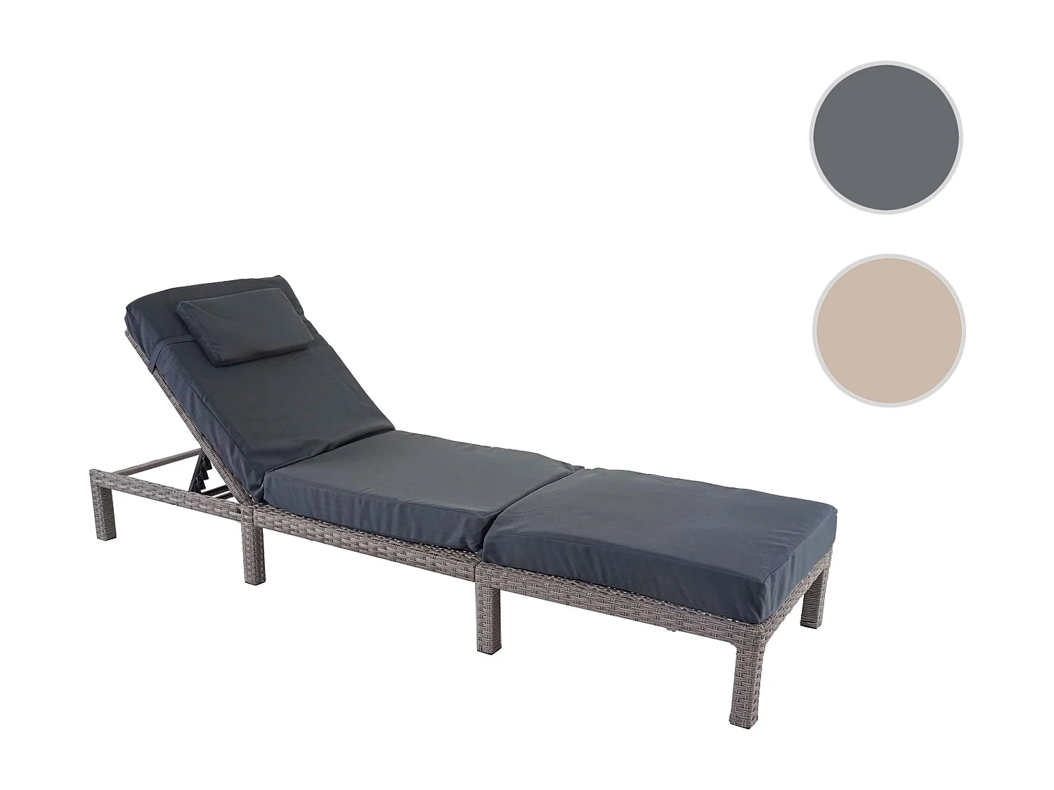 Leżak MCW-A51,  Premium szary, poduszka ciemnoszara