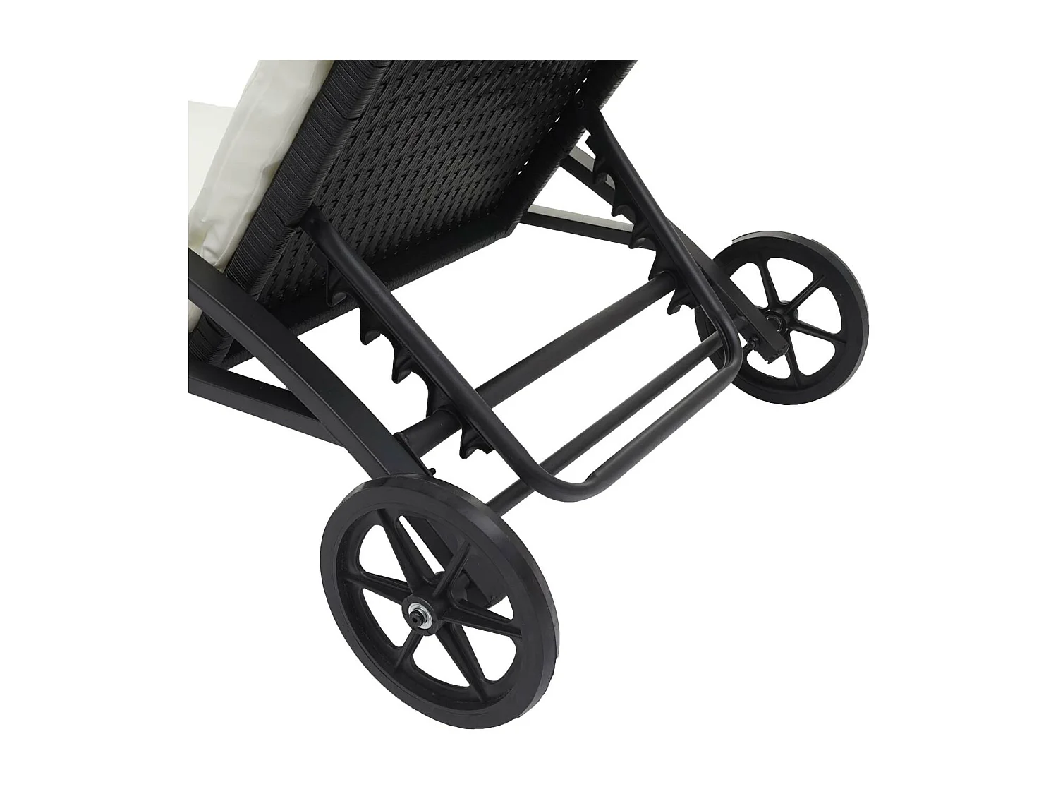 Sonnenliege MCW-E27 (2er-Set), Schwarz, Kissen creme-beige