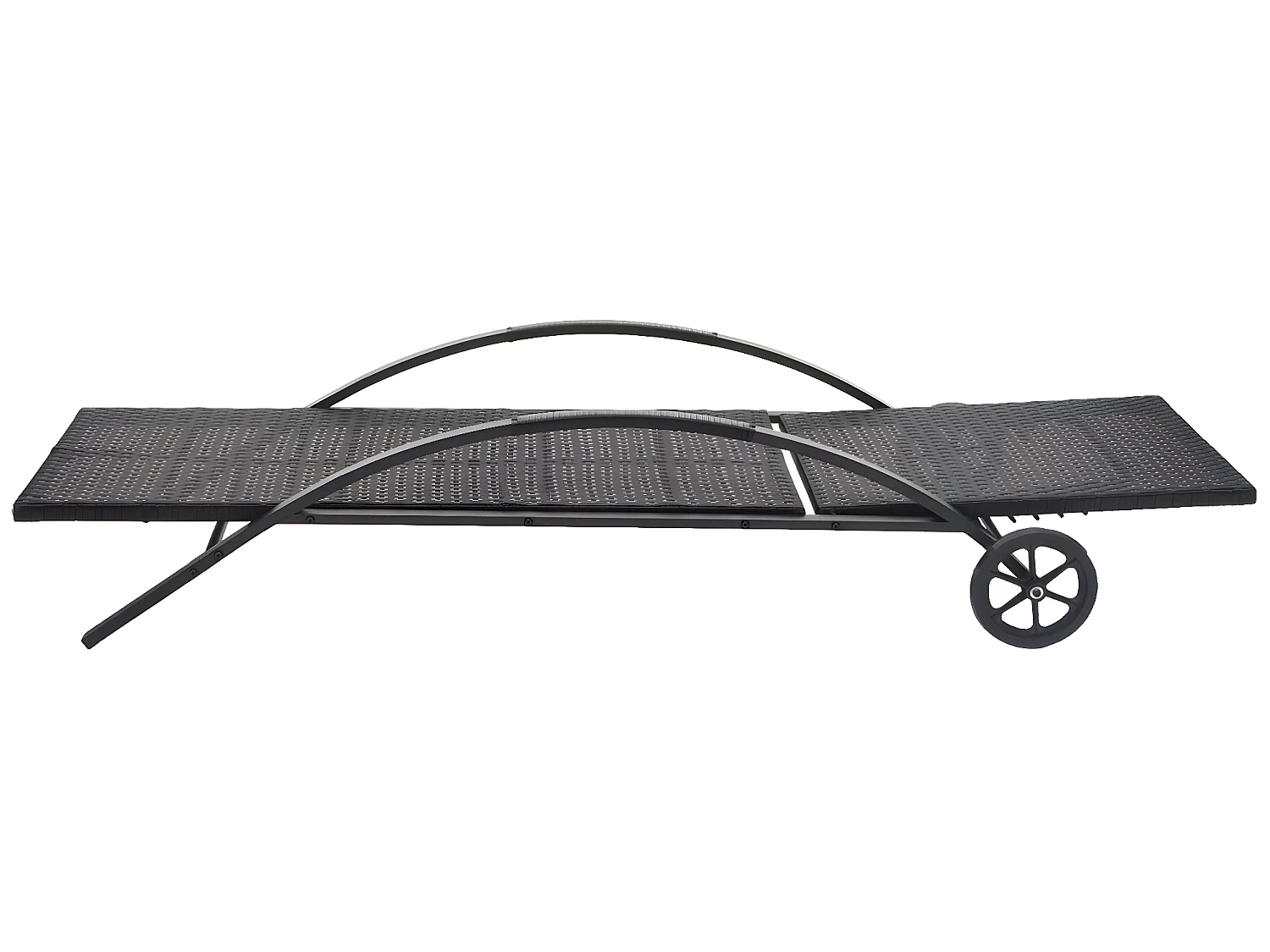 Ligstoel MCW-E27 (set van 2),  zwart, kussens crème-beige