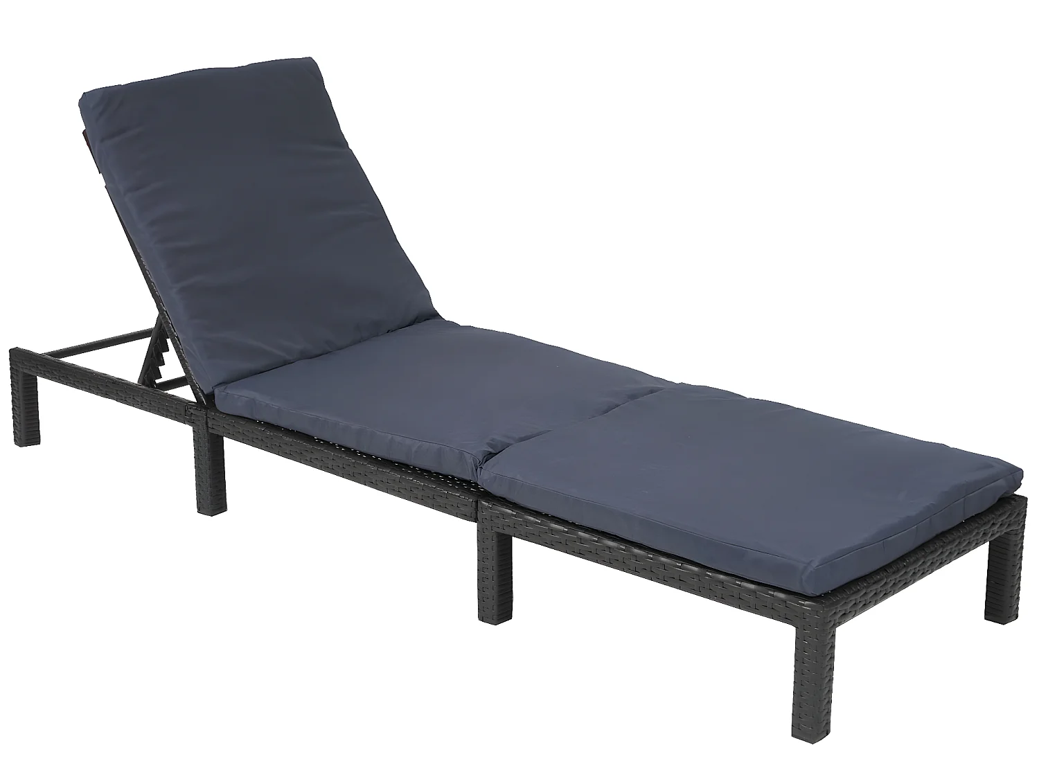 Poly-Rattan Bain de soleil MCW-A51 Premium,  Basic anthracite, coussin gris