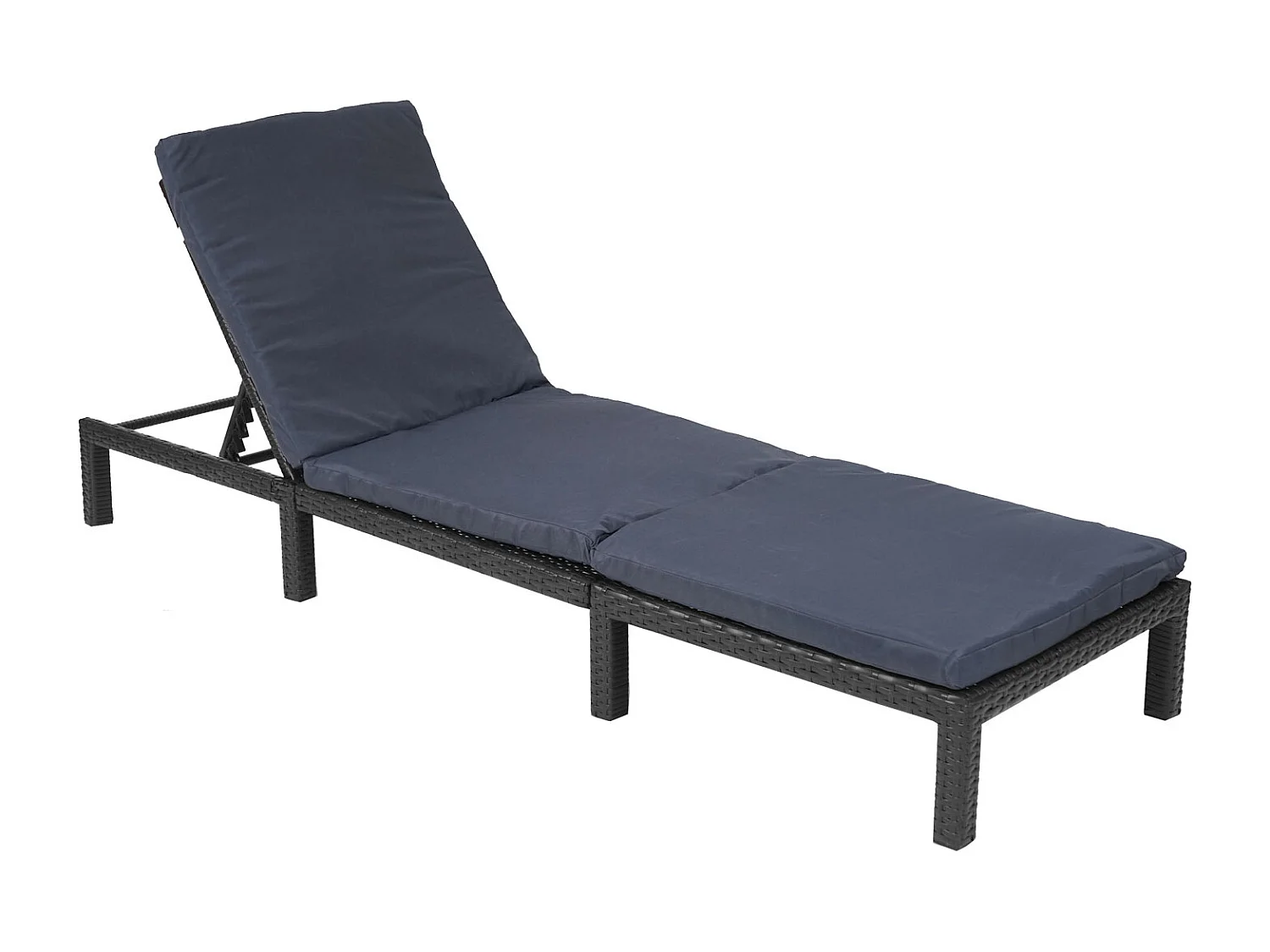 Poly-Rattan Bain de soleil MCW-A51 Premium,  Basic anthracite, coussin gris