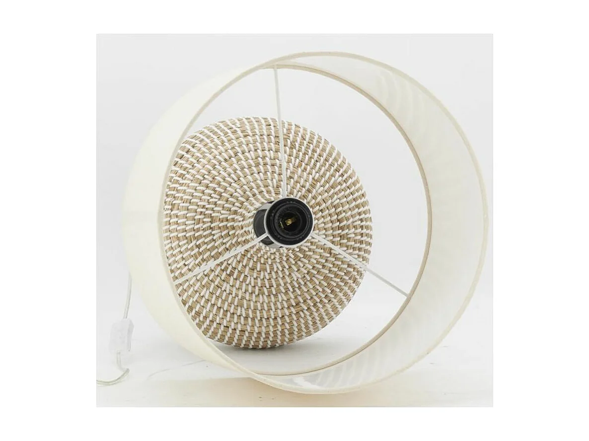 Lampe de chevet en jonc naturel Boule