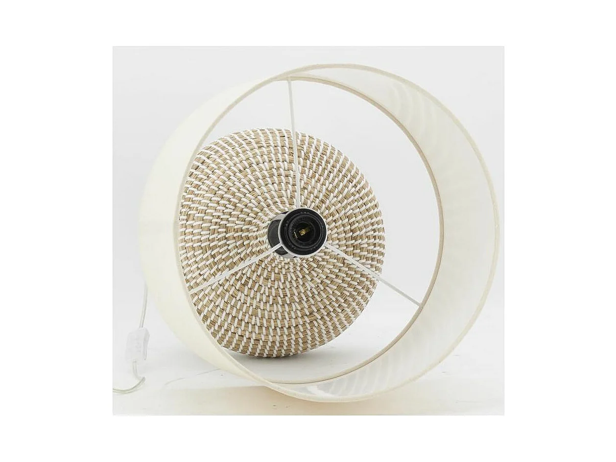 Lampe de chevet en jonc naturel Boule