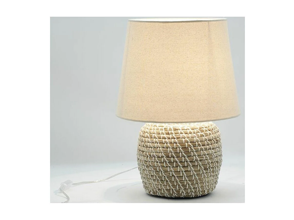 Lampe de chevet en jonc naturel