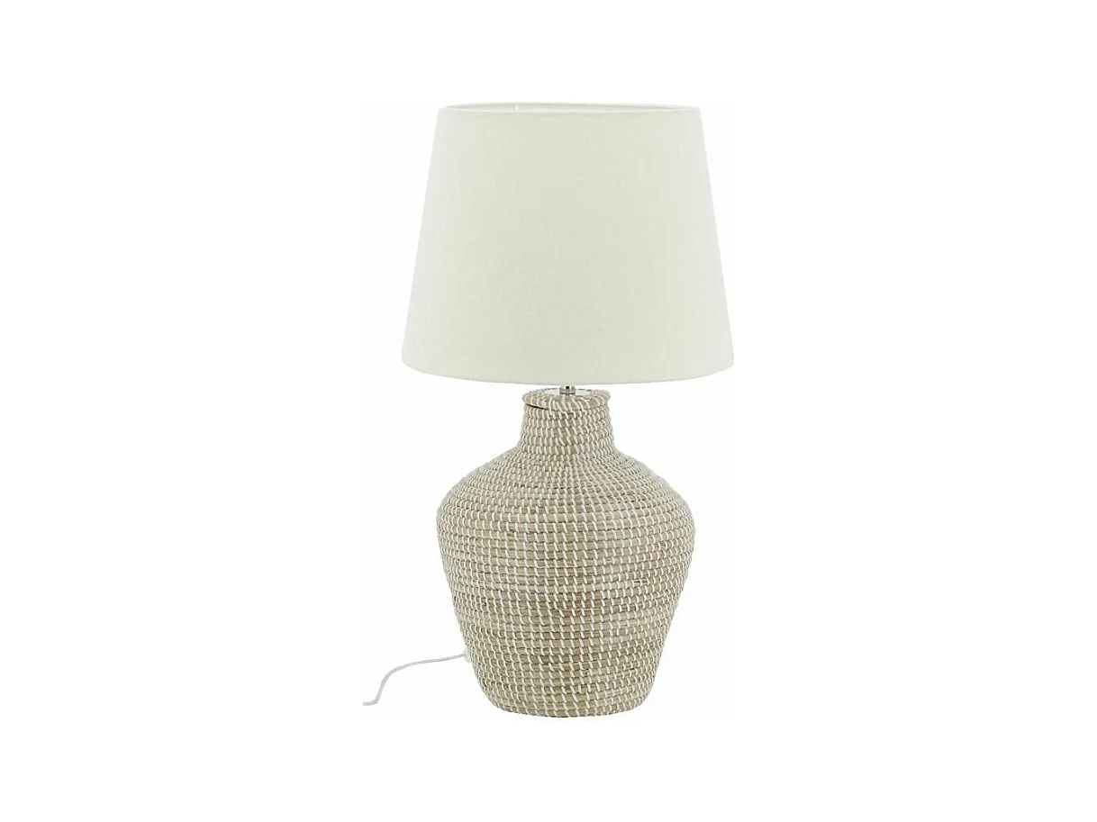 Lampe en jonc et coton Amphore