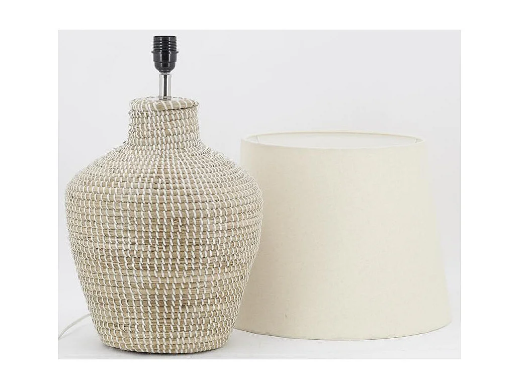 Lampe en jonc et coton Amphore