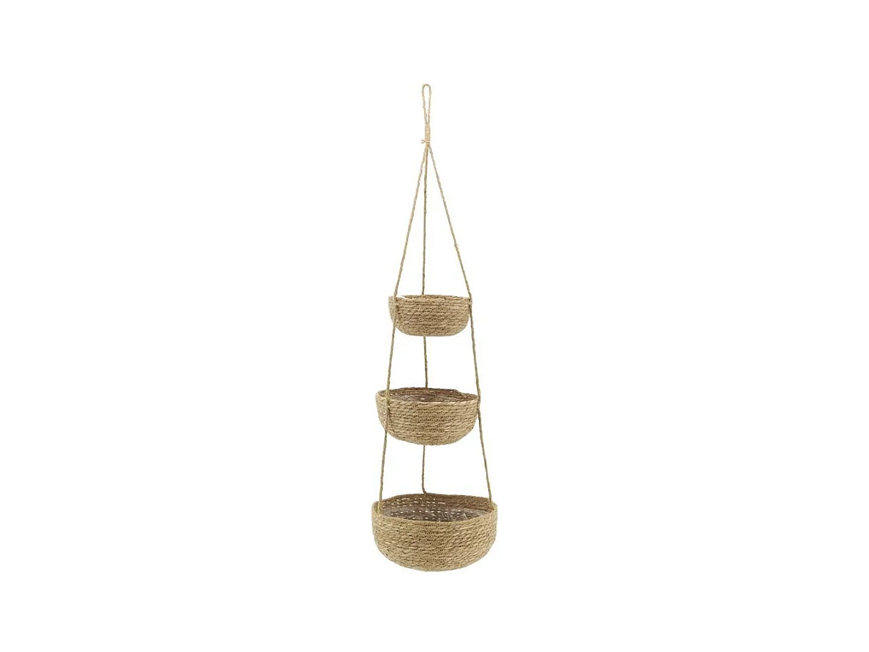 Suspension 3 pots en jonc naturel