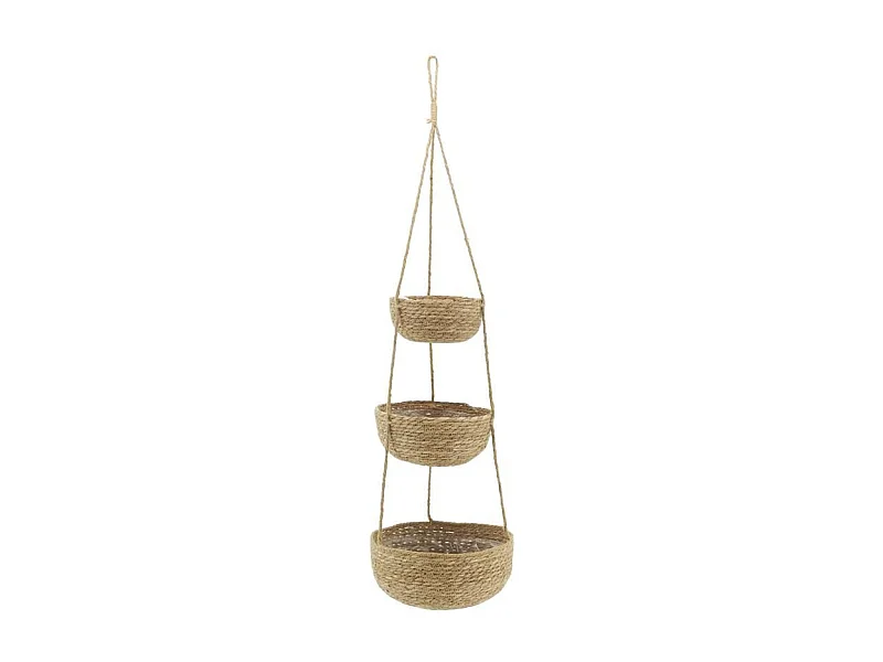 Suspension 3 pots en jonc naturel