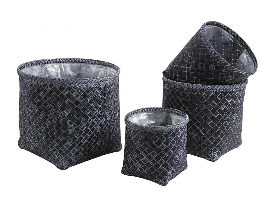 Cache-pot en palmier (lot de 4)
