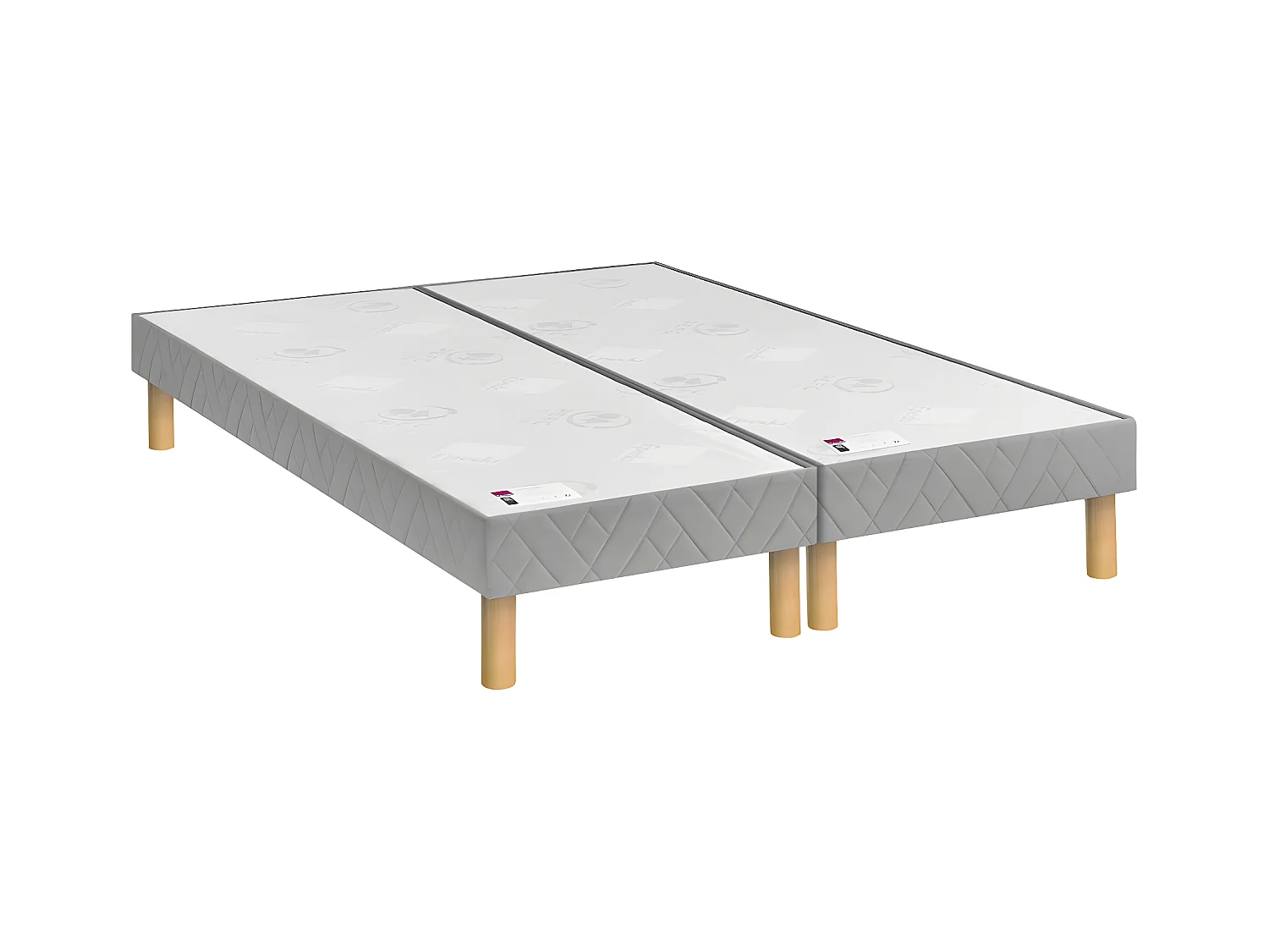 Bomba ferme - Sommier tapissier 2x90x200cm : Couleur - Gris