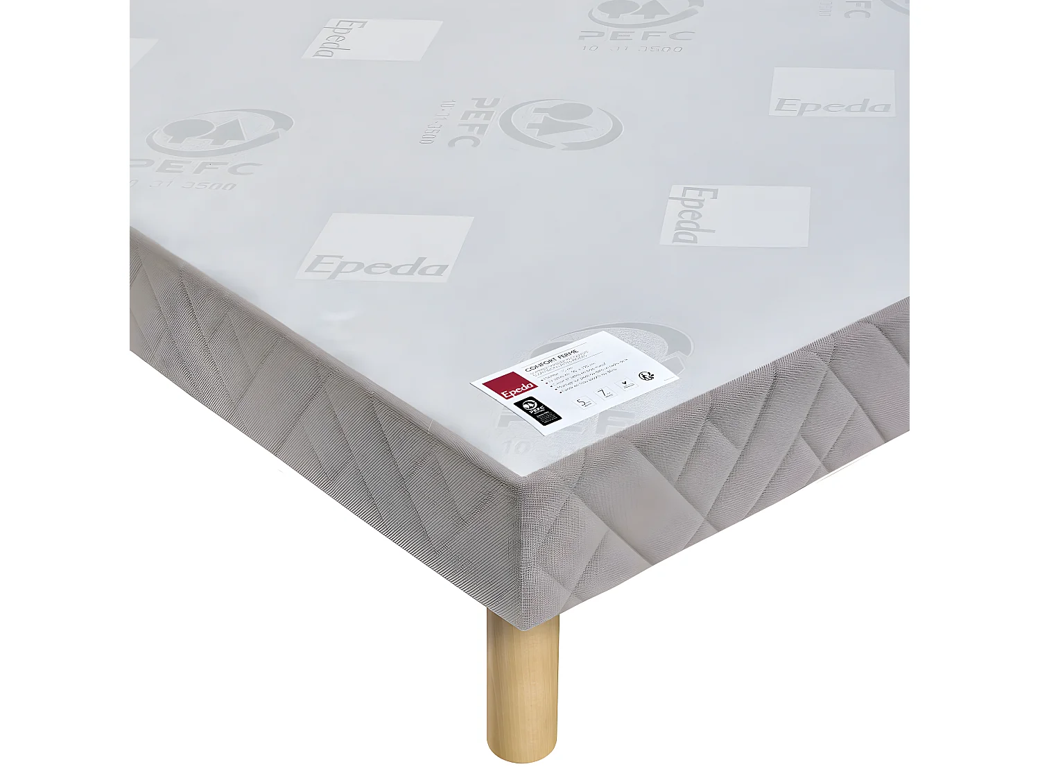 Bomba ferme - Sommier tapissier 2x90x200cm : Couleur - Gris