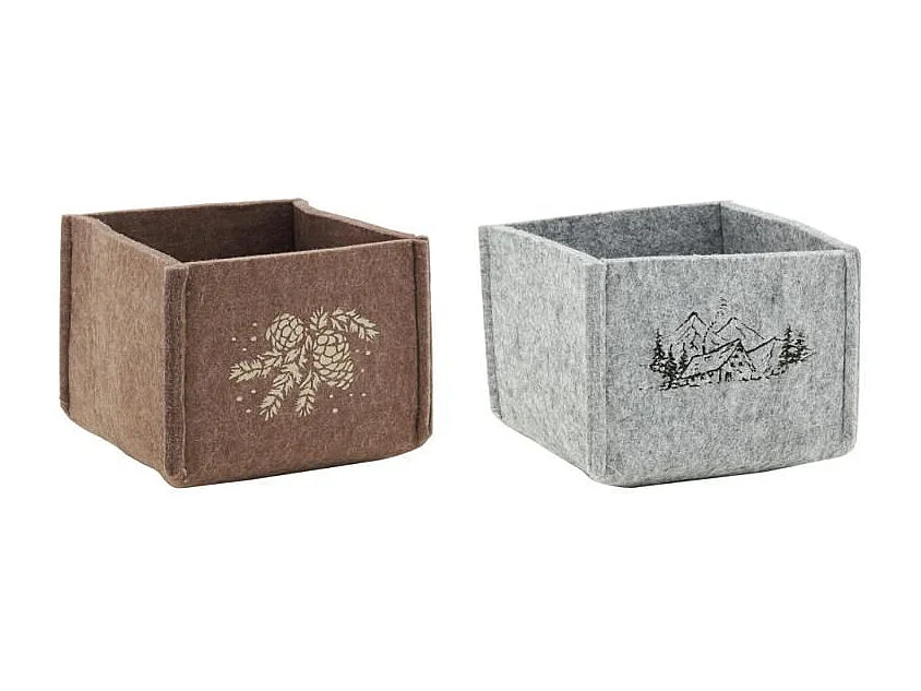 Corbeilles carrées en feutrine Lot de 2