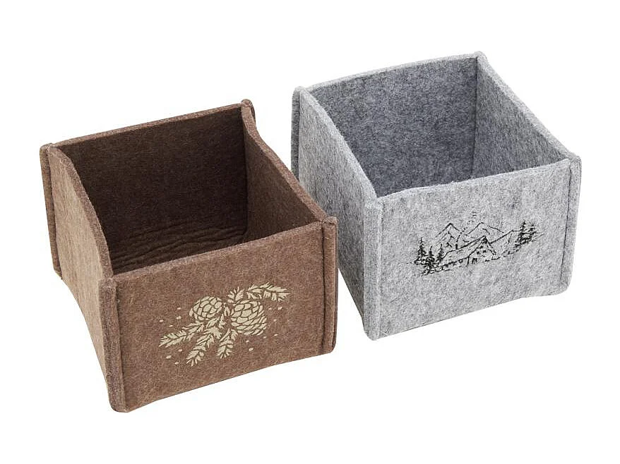 Corbeilles carrées en feutrine Lot de 2