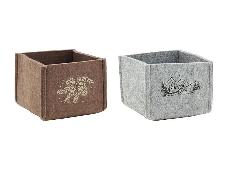 Corbeilles carrées en feutrine Lot de 2