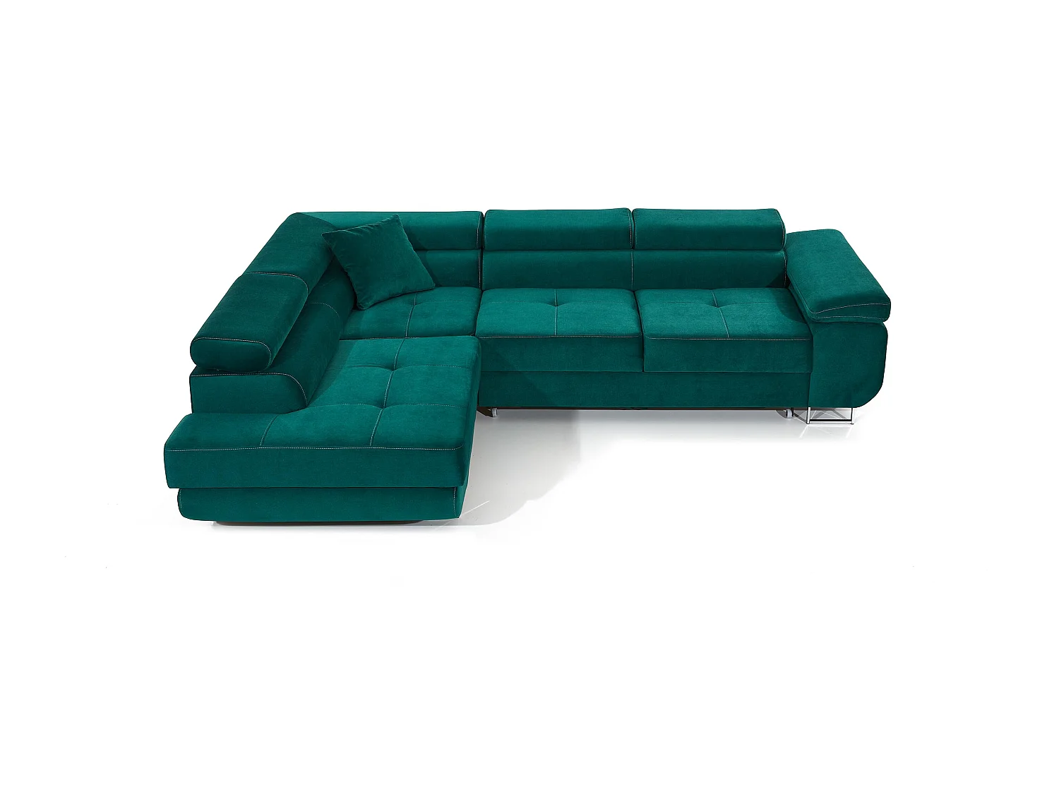 Canapé d'angle gauche convertible tissu beige Ane 275cm