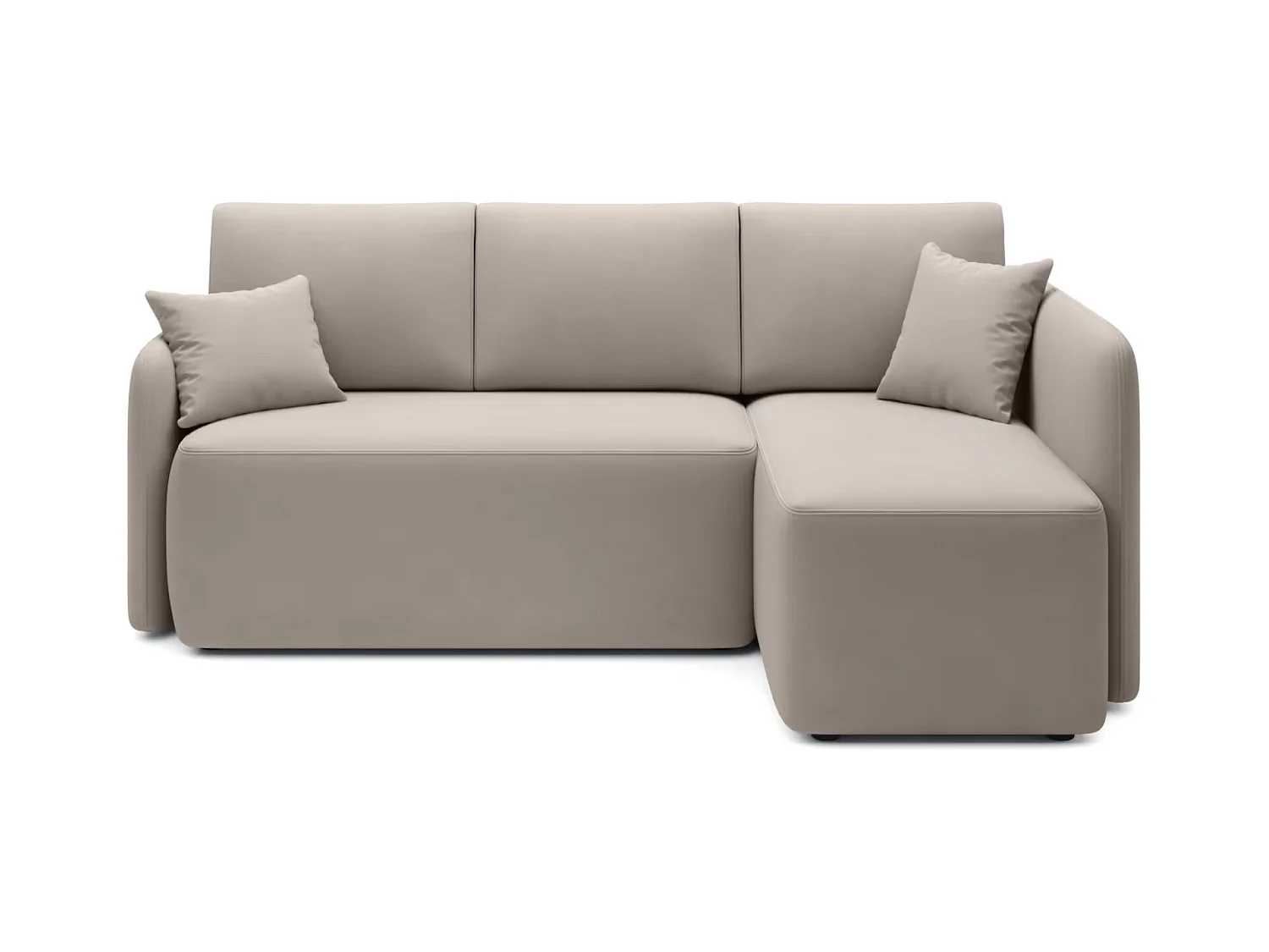 Petit canapé d'angle convertible 3 places tissu TAKIN 206cm-Taupe-angle droit