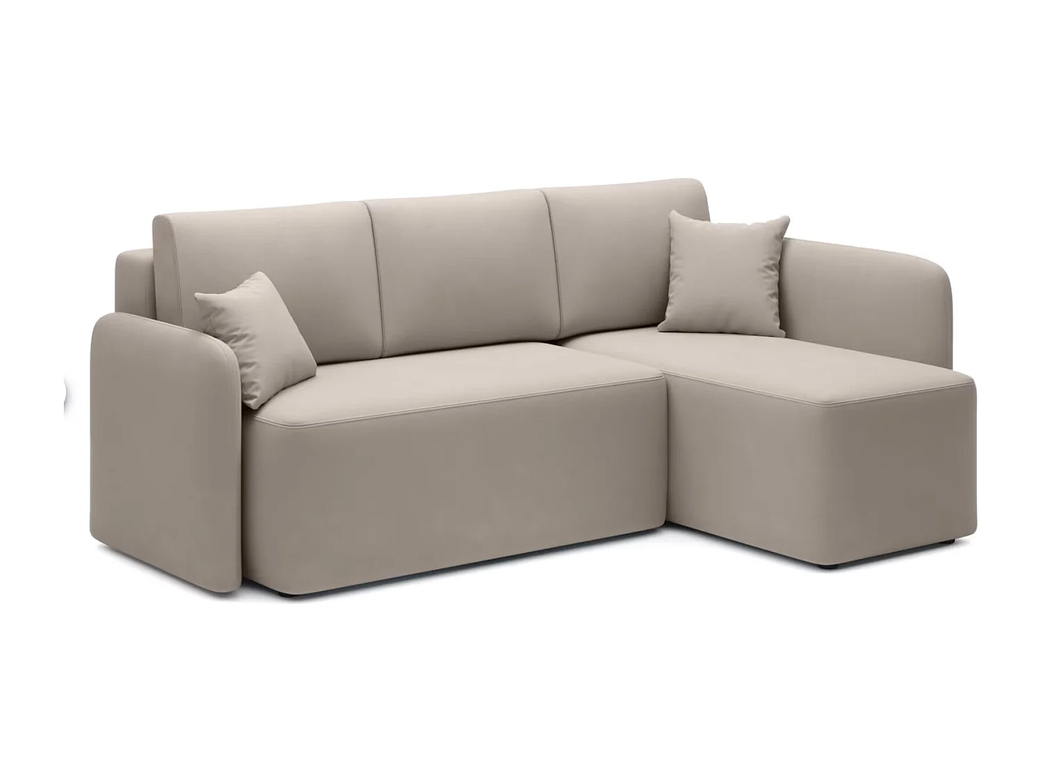 Petit canapé d'angle convertible 3 places tissu TAKIN 206cm-Taupe-angle droit