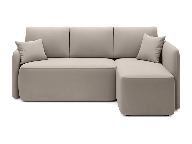 Petit canapé d'angle convertible 3 places tissu TAKIN 206cm-Taupe-angle droit