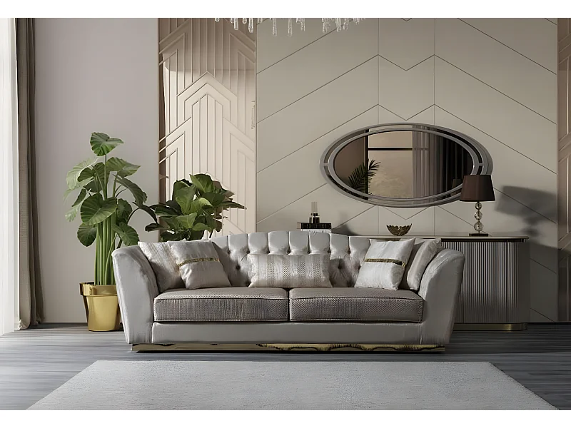 3 Pers. Divano Grand Lux/Tessuto-Beige