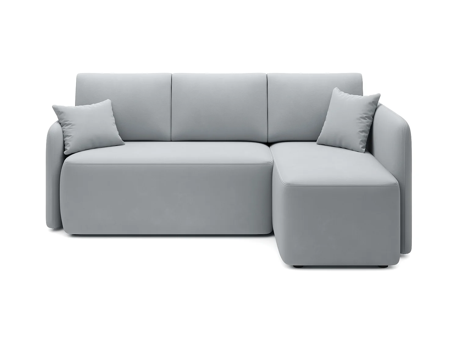 Petit canapé d'angle convertible 3 places tissu TAKIN 206cm-Gris clair-angle droit
