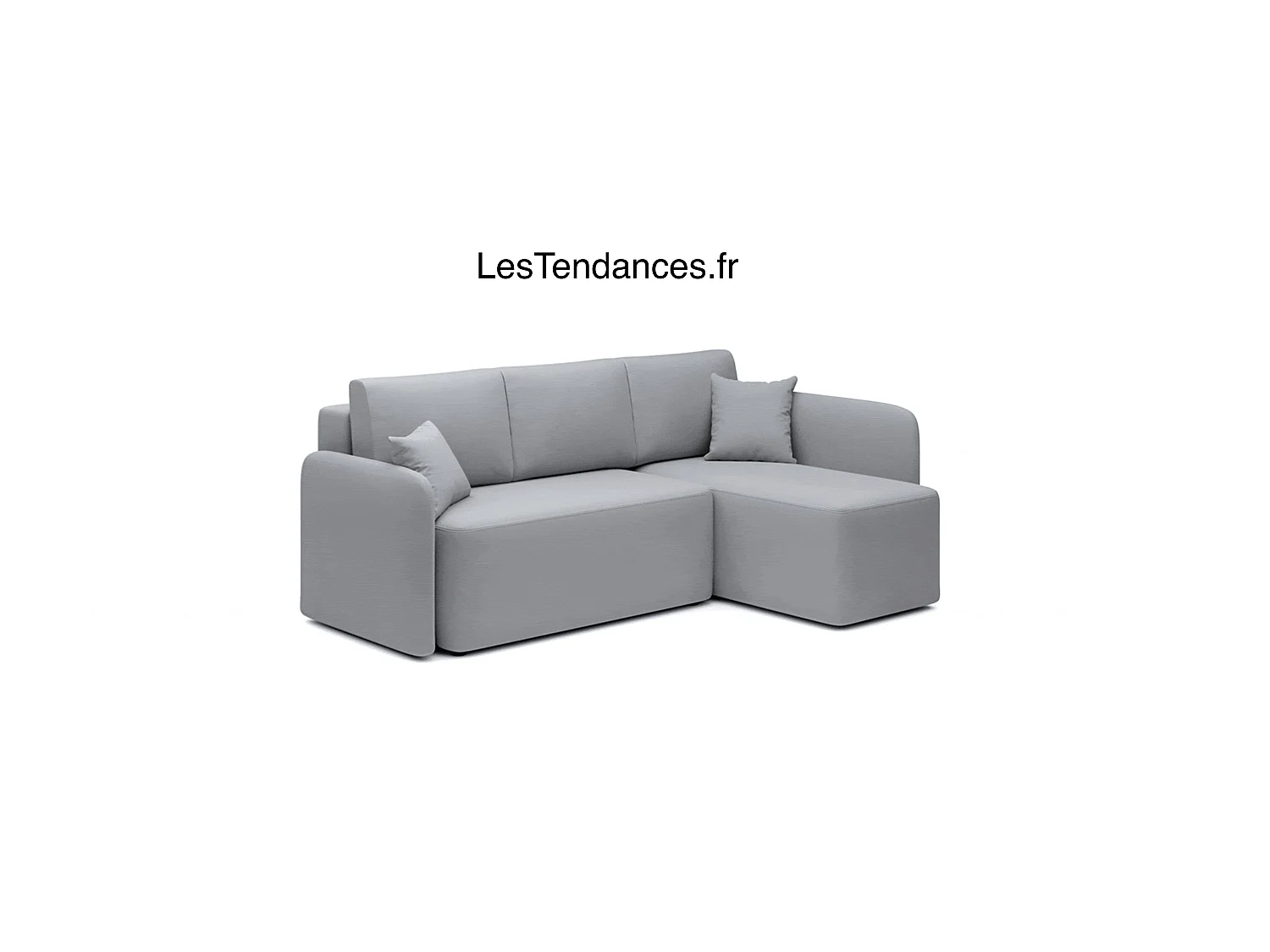 Petit canapé d'angle convertible 3 places tissu TAKIN 206cm-Gris clair-angle droit