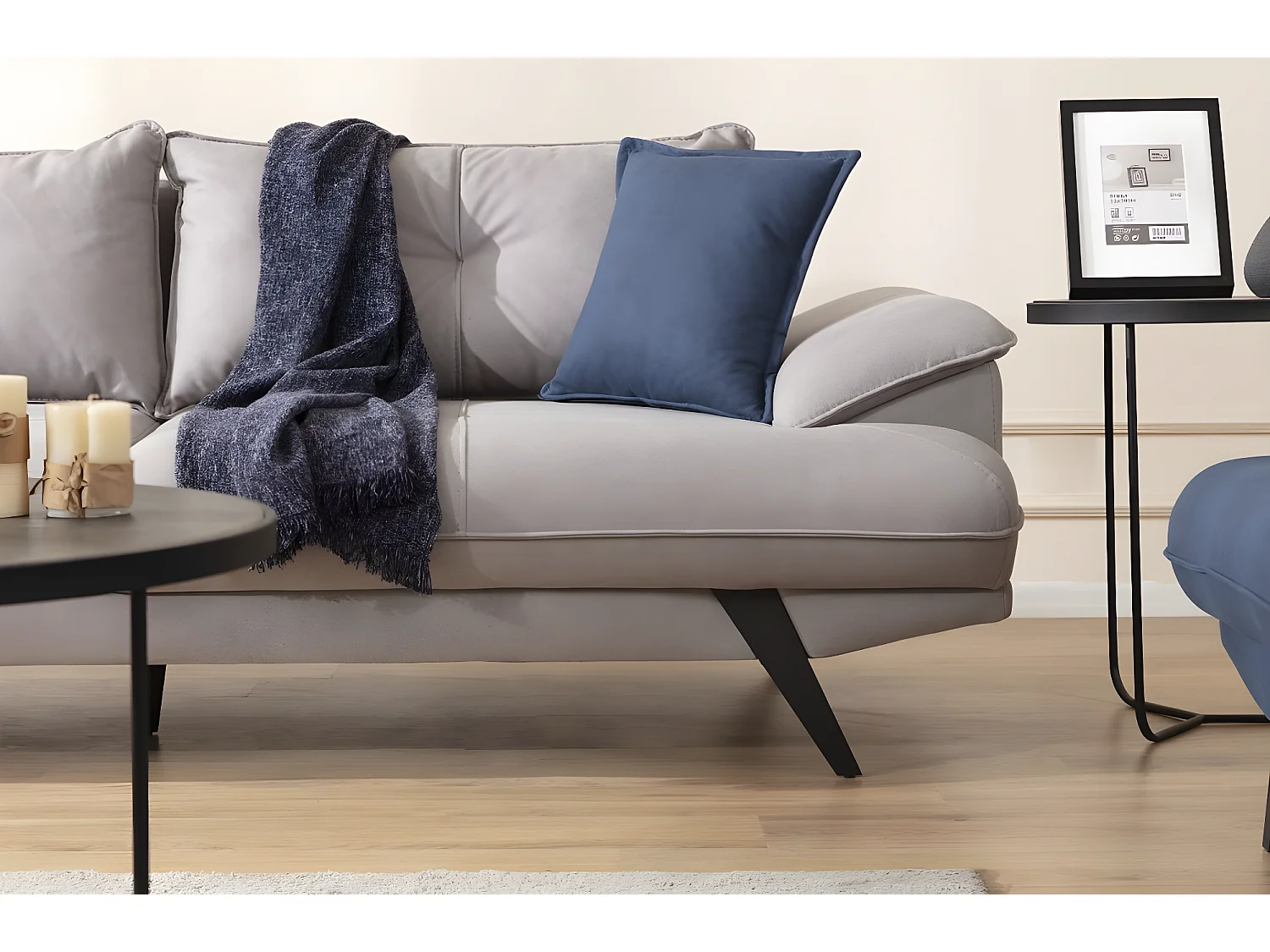 Lerin (Set 3+2+1)/Tessuto-Grigio&Blu