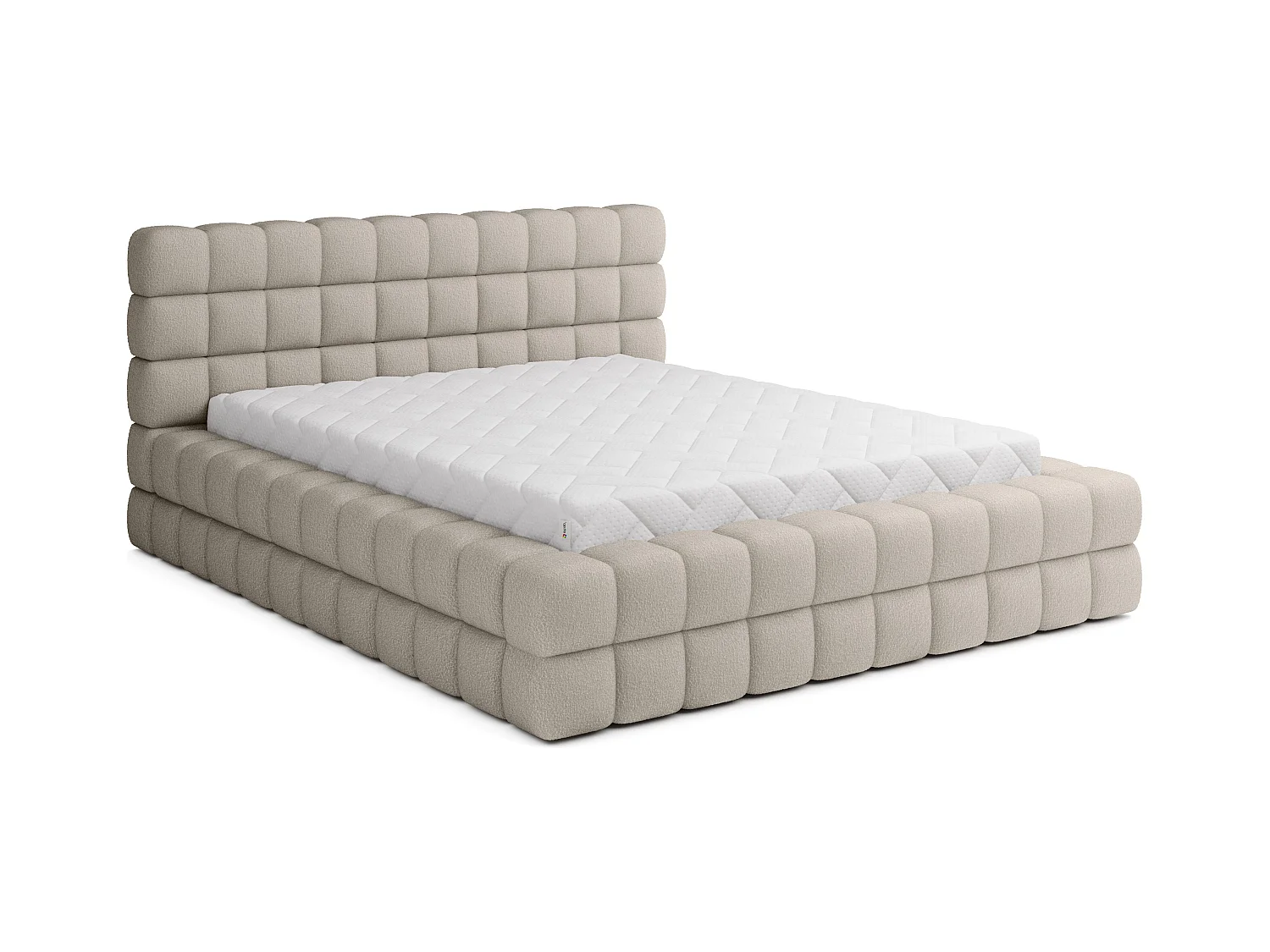 Letto Dario L (180x200)/Tessuto/Marrone