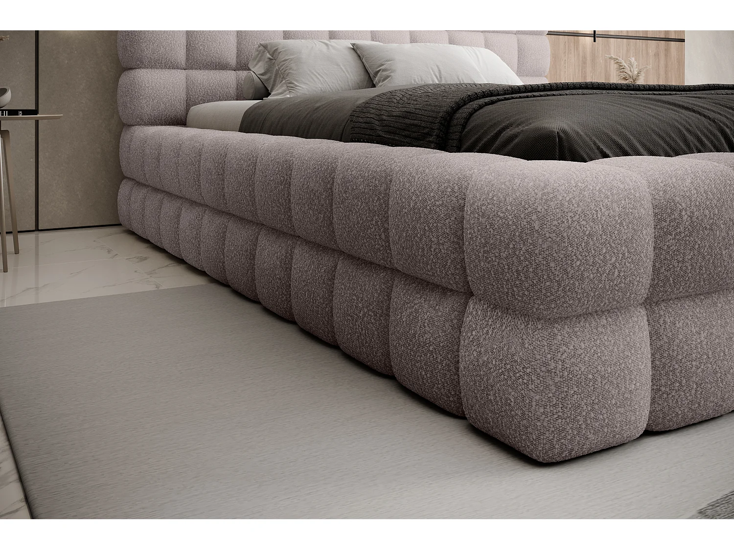 Letto Dario L (180x200)/Tessuto-Rosa