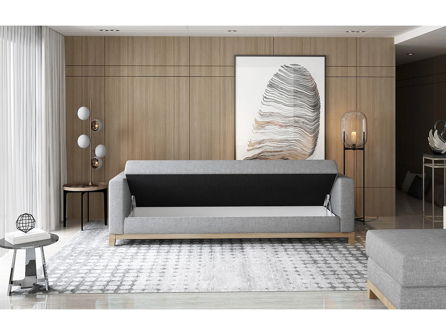 3 Pers. Couch Selena / An Lager/Stoff-Grün